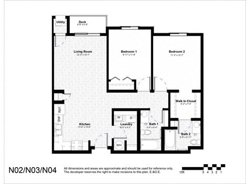 Floor plan for 2 beds, 2 baths, 946 sqft